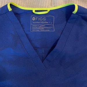 Figs Electric Blue scrub set